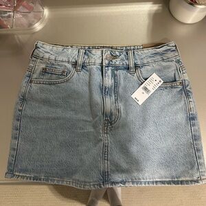 PACSUN Bella Stretch Light Indigo Mid Rise Denim Mini Skirt